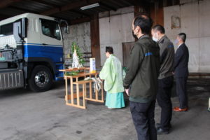 ジェットパック車安全祈願の様子